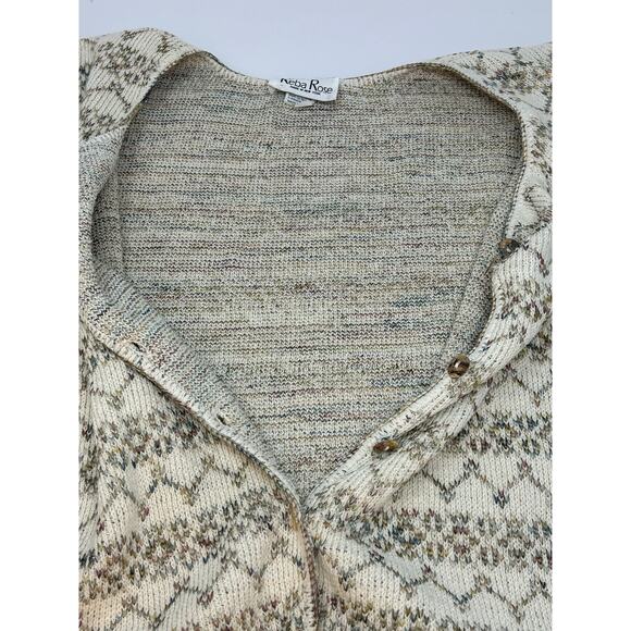 VTG Reba Rose Sweater Cardigan Women Med Cottage Core Minimalist Quiet Luxury - Picture 12 of 14
